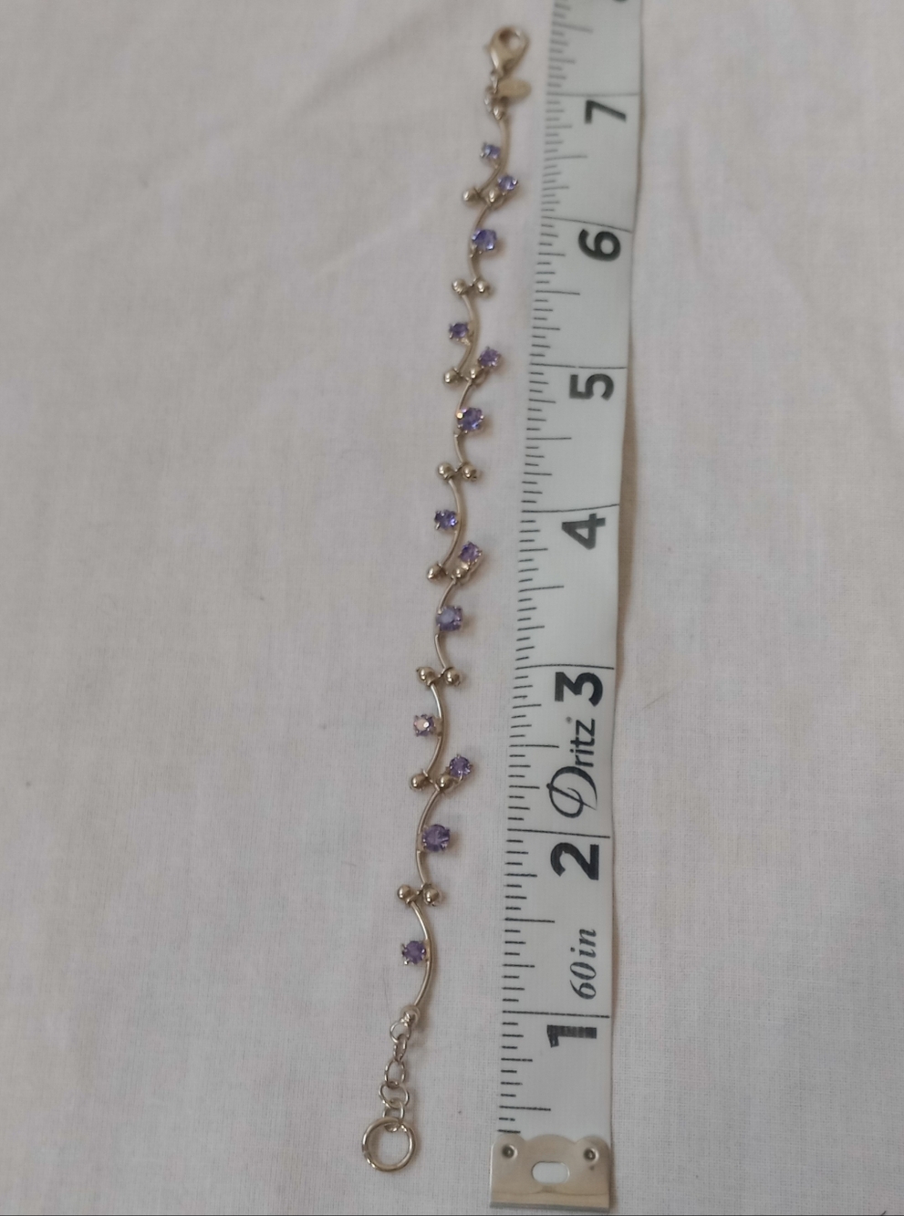 Vintage Monet Gold Tone Lavender Crystal Vine Necklace & Bracelet Set - Picture 7 of 13